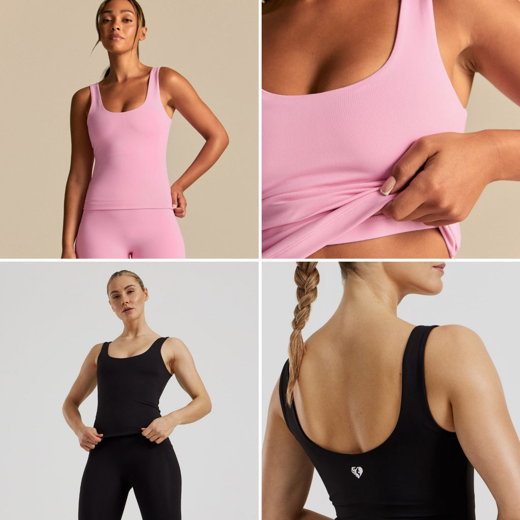 womensbest Essential Built-In Bra Scoop Back Tank