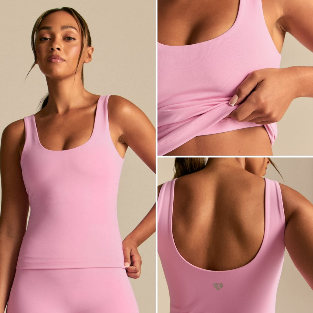 womensbest Essential Built-In Bra Scoop Back Tank