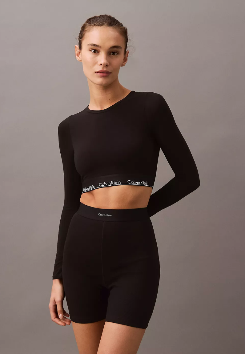Calvin Klein Modern Cotton Lightly Lined Long Sleeve bralette with padding