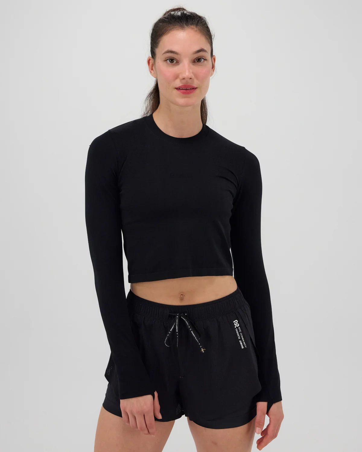 BANDIT WOMEN'S MERCURY SEAMLESS™ LONG SLEEVE CROP - BLACK