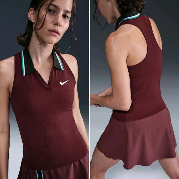 Nike Womens Paris Court Dri-FIT Slam High Rise Tennis padel top