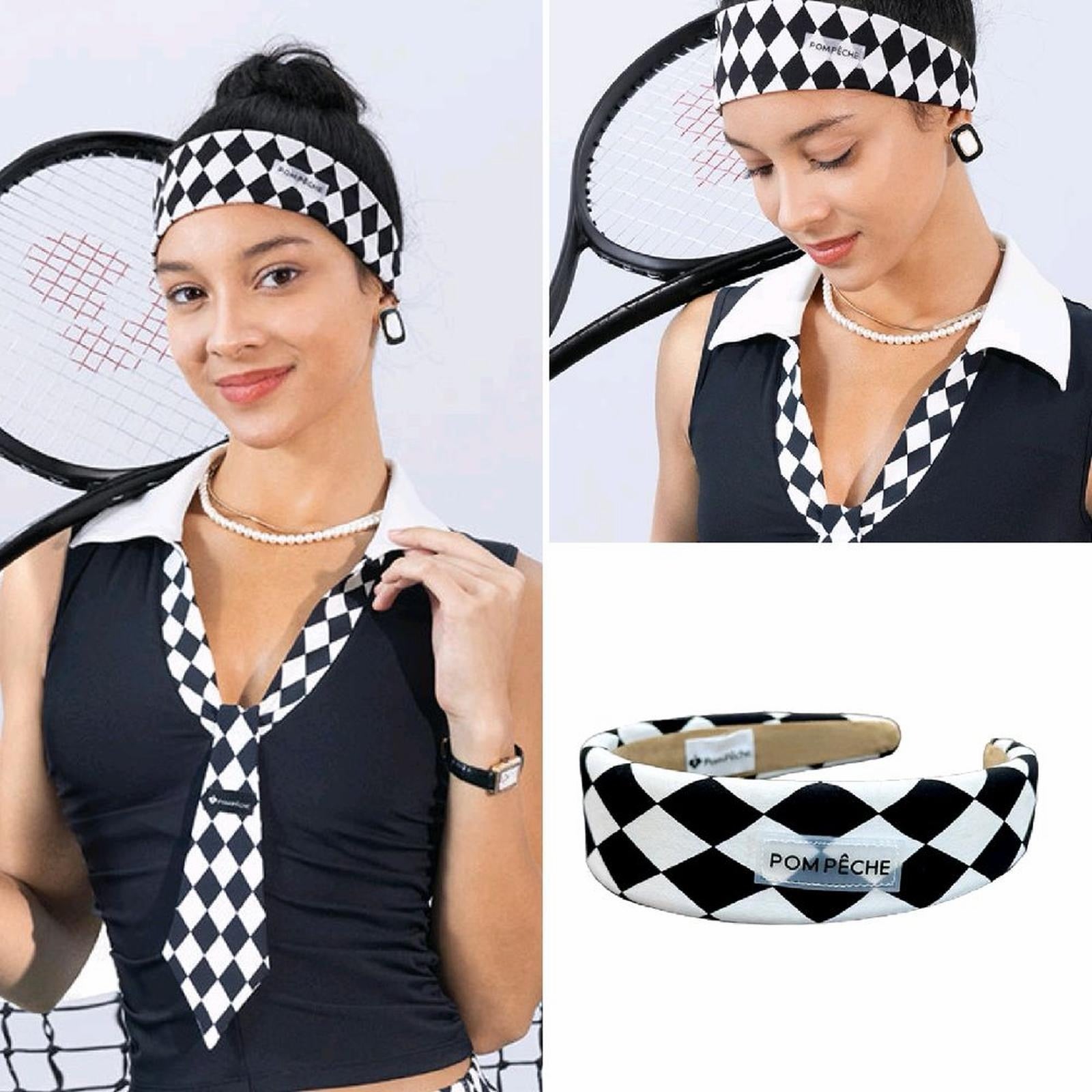 Pompeche black & white diamond hairband