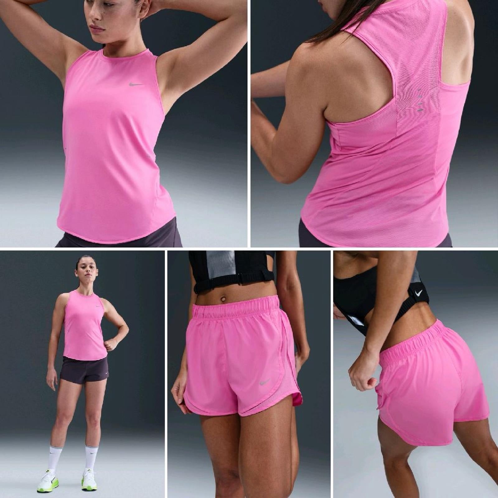 Nike 1set Swift Women's Dri-FIT Running Tank Top and Dri-FIT Mid-Rise Brief-Lined Running Shorts - S