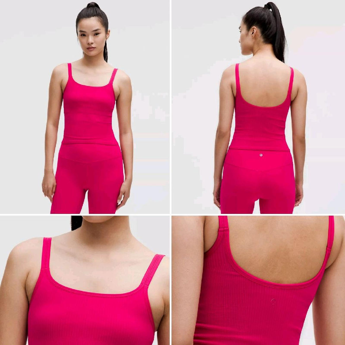 Lululemon Ebb to Street Scoop Neck Cropped Tank Top with padding